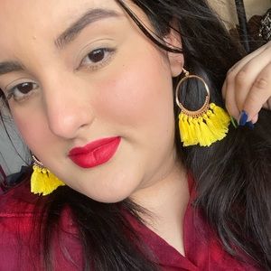 Yellow tassel earrings